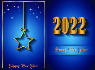 Fototapeta na wymiar 2022 Happy New Year background for your seasonal invitations, festive posters, greetings cards.