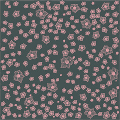 Pink Hydrangeas On Grey Backround