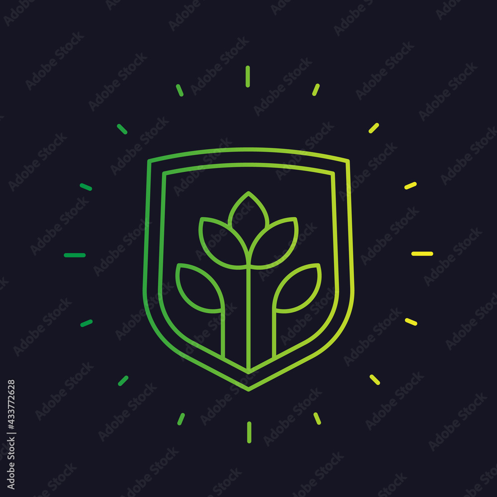 Wall mural crop protection, agriculture line vector icon