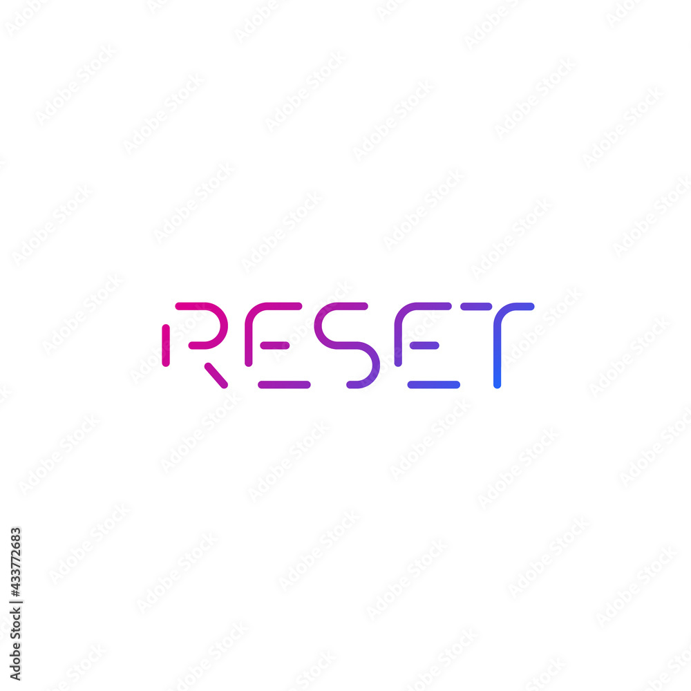 Sticker Reset vector logo, line letters design