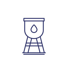 water tower, tank line icon on white