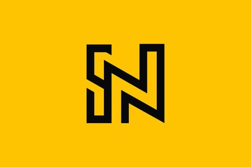 Obraz premium SN logo letter design on luxury background. NS logo monogram initials letter concept. SN icon logo design. NS elegant and Professional letter icon design on background. S N SN NS