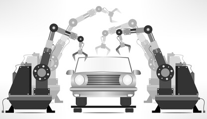 Industrie Automobile Chaîne de Montage v2 Noir Gris