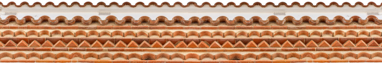 Bandeau d’habillage de sous toiture de maison espagnole, frises décoratives 