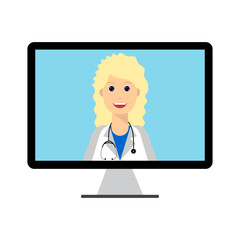 Woman doctor on computer monitor dd ww