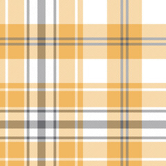 Plaid pattern summer in yellow grey. Seamless simple classic light large tartan check vector texture for spring summer blanket, throw, duvet cover, other modern fashion or home textile print.