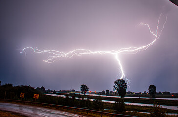 lightning over the field