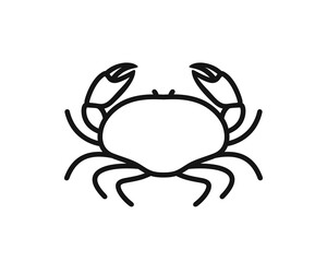 Crab outline. Isolated crab on white background