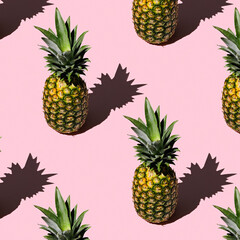 Pattern of pineapple on purple background