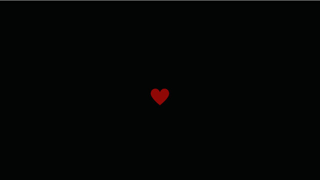 Black background with a red heart 
