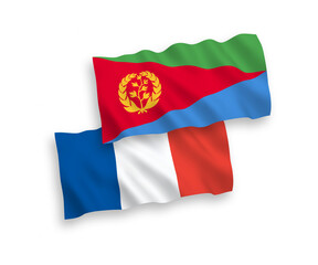 Flags of France and Eritrea on a white background