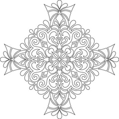 Cross for coloring. Suitable for decoration doodles sketch - 433779407