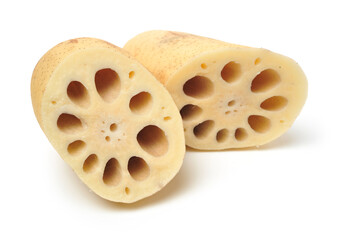 Lotus root on the white background