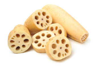 Lotus root on the white background