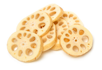 Lotus root on the white background