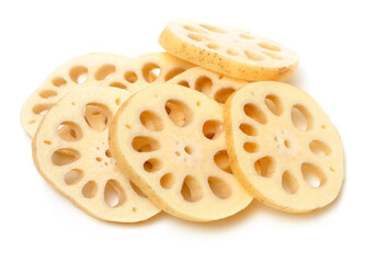 Lotus root on the white background