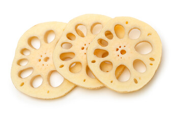 Lotus root on the white background