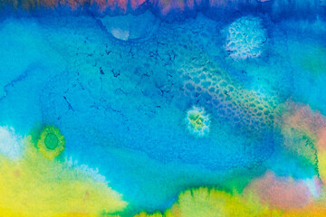 Fototapeta na wymiar colorful watercolor on pqaper background texture
