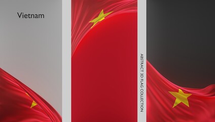 Abstract Vietnam Flag 3D Render (3D Artwork)