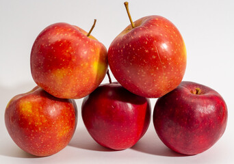 red apples on white background