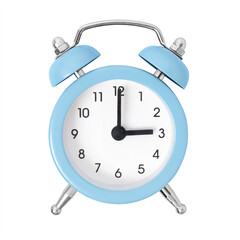 Retro alarm clock isolated on white background.