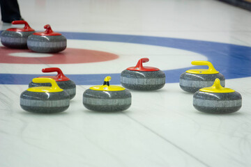 Curling rock on the ice	