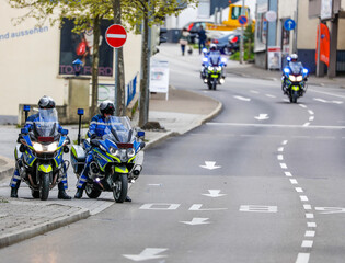 Polizeimotorrad im Einsatz 