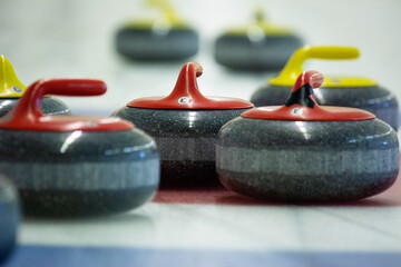 Curling rock on the ice	
