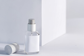 glass product package aroma perfume bottle with sunlight,