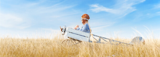 Little boy is playing the plane. © Alexandr Vasilyev