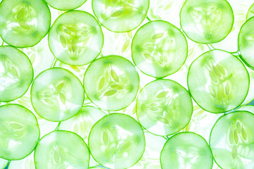 Macro cucumber,Fresh slice cucumber on white background