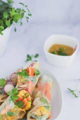 Spring rolls z kurczakiem i warzywami