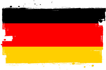 Flag of Germany, banner with grunge brush