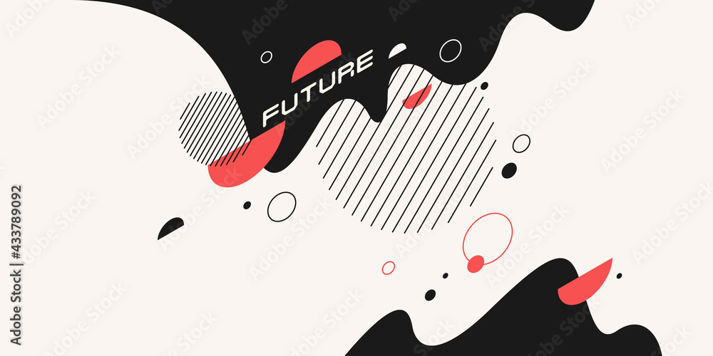 Poster modern backgrounds with abstract elements and dynamic shapes. compositions of geometric shapes. vect