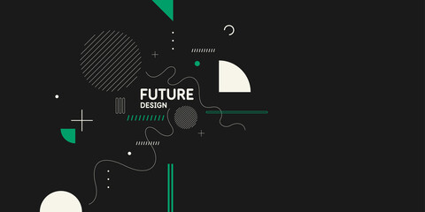 Abstract geometric background. The poster with the flat figures.