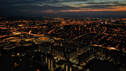 Obraz premium night view from the top of the park of Krasnodar. Galitskogo park