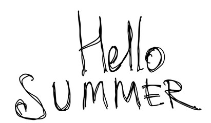 Vector Inscription Hello summer. Beautiful lettering on a white background