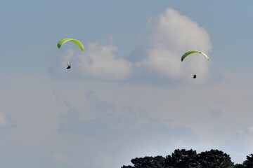 paragliding in the sky