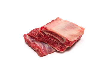 Obraz premium Raw beef ribs isolated on white background.