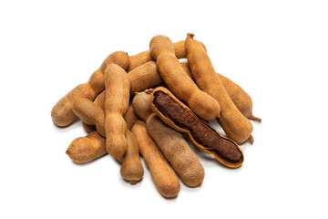 Sweet tamarind isolated on white background.