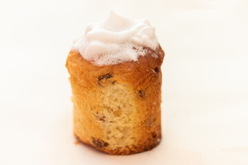 home-made cake with white protein cream