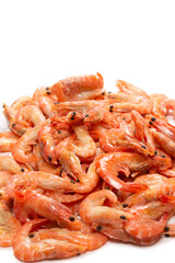 Shrimps isolated on a white background.