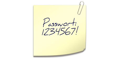 Notizzettel, Passwort 1234567!