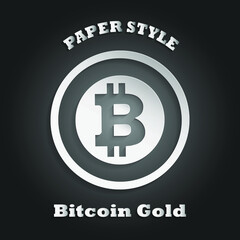 Obraz premium Paper style cryptocurrency logo
