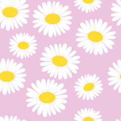 Daisy  seamless pattern vector illustration. Pretty floral pattern for print. 