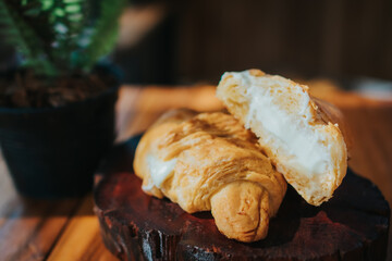 Food Bakery and Soft drink in public coffee shop at Champasak, Laos