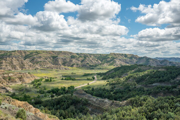 Fototapeta na wymiar Along the Caprock Coulee Nature Trail in the Theodore Roosevelt National Park - North Unit on the Little Missouri River - North Dakota Badlands