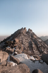 Snowy Mount Bukhansan of Seoul, South Korea during winter
