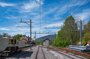 Fototapeta na wymiar Gare de l'Isle-Mont-la-Ville, Vaud ,Suisse