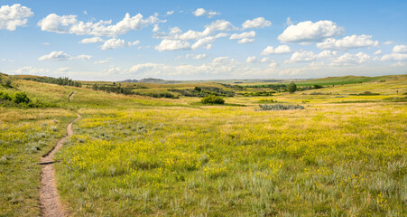 South Achenbach Trail at Oxbow Overlook in the Theodore Roosevelt National Park - North Unit on the...